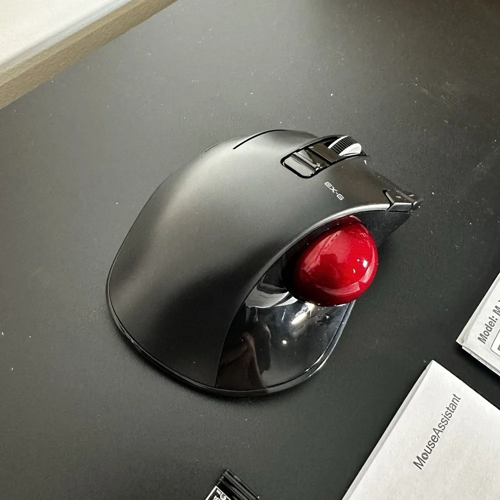 ELECOM EX-G Left Handed Trackball Mouse, 2.4 GHz USB Wireless, Ergonomic, Thumb